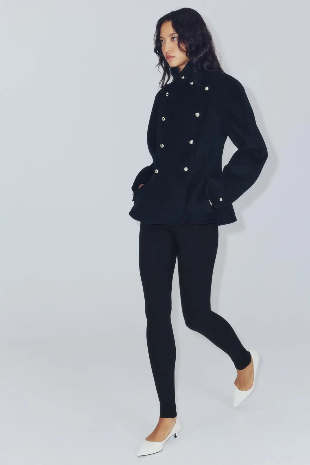 Куртка ZW Collection из смесовой шерсти на пуговицах, Zara