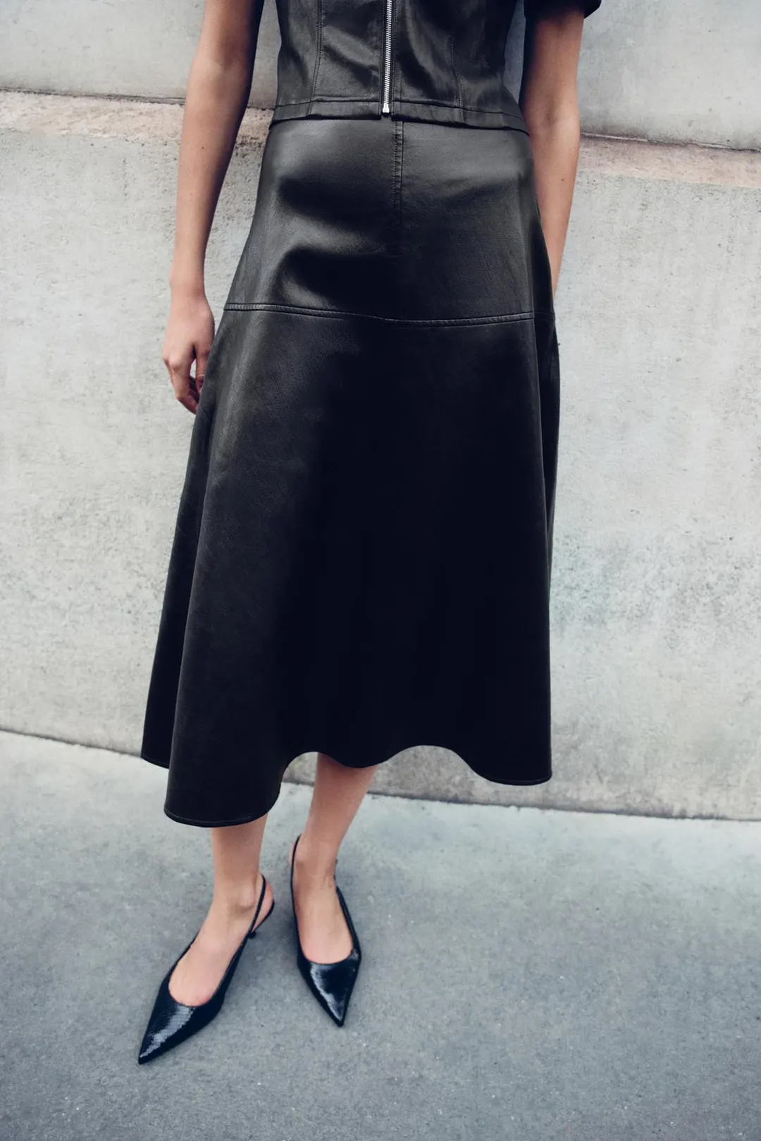 Юбка миди под кожу, Zara