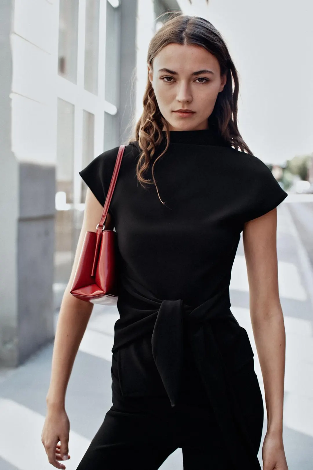 Топ драпированный с поясом, Zara