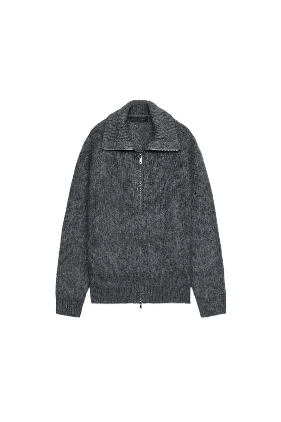 Кардиган на молнии из 100% шерсти, Zara