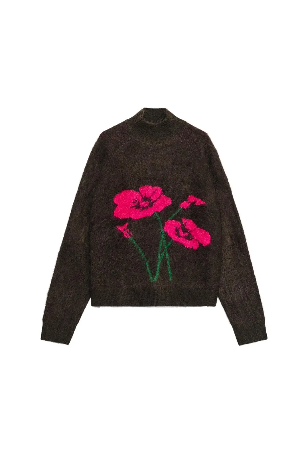 Вязаный свитер с цветочным узором, Zara