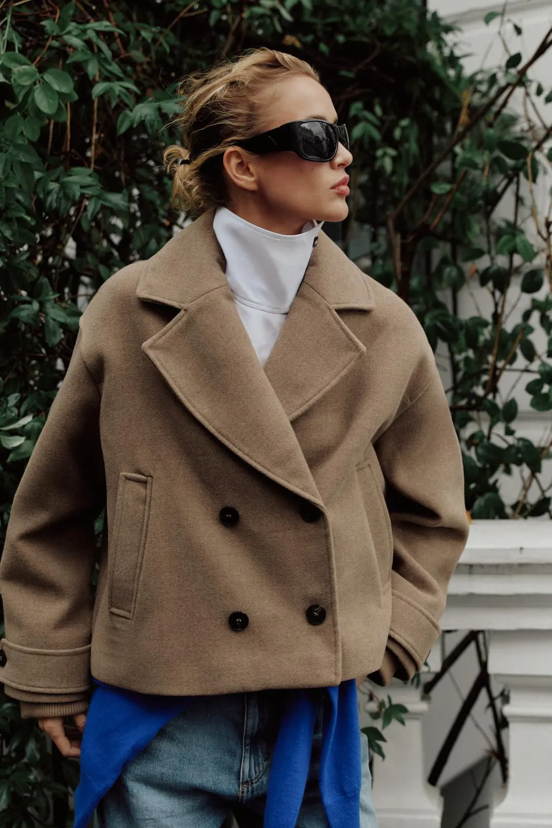 Пальто короткое мягкое двубортное, Zara