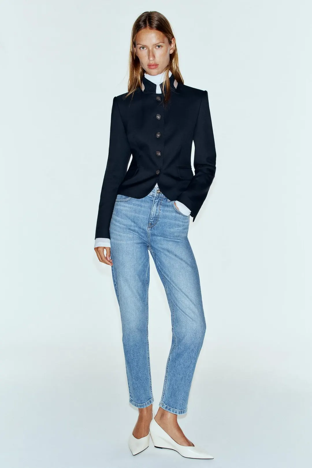 Блейзер с контрастным воротником, Zara