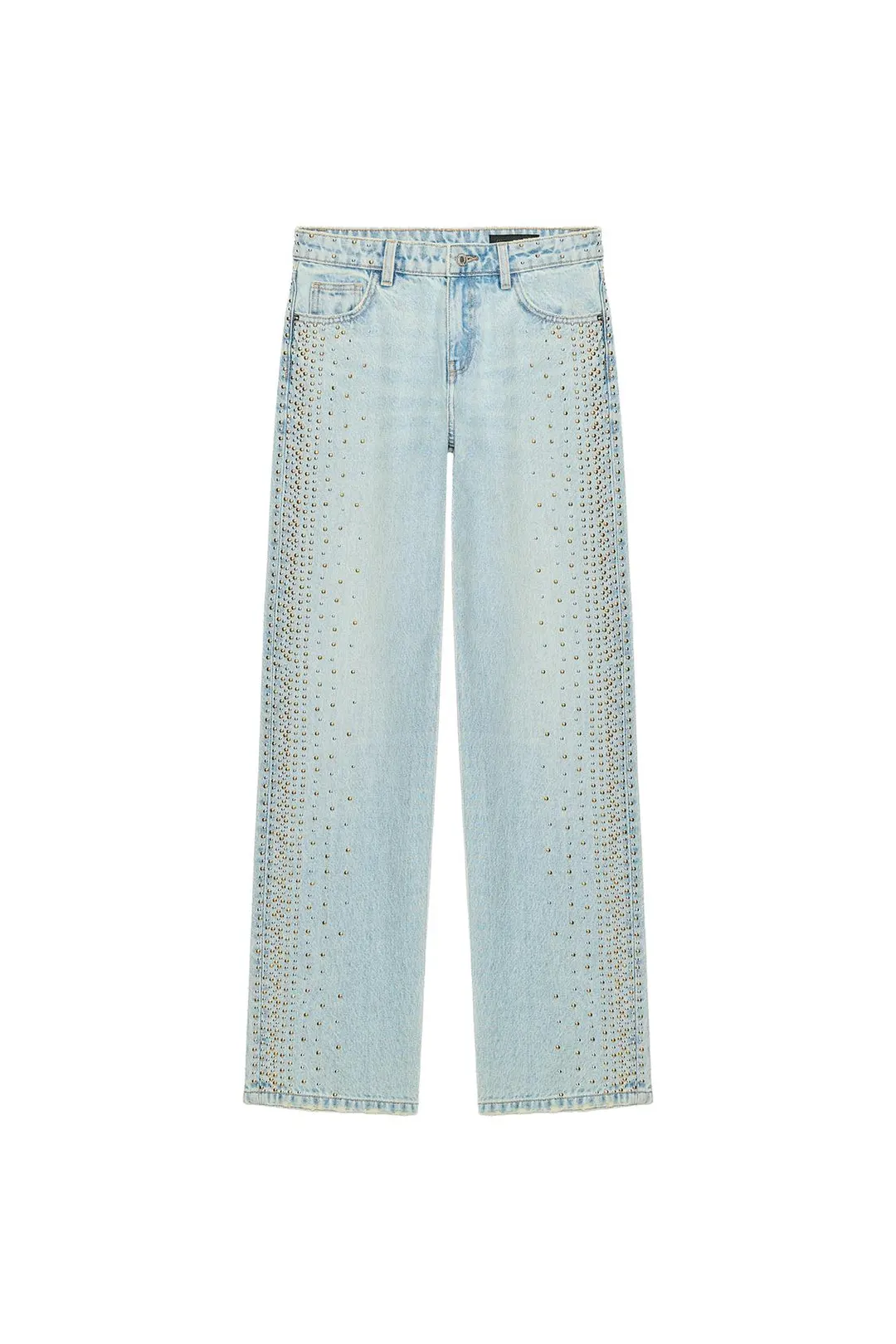 Джинсы прямого кроя со средней посадкой и заклепками Z1975, Zara