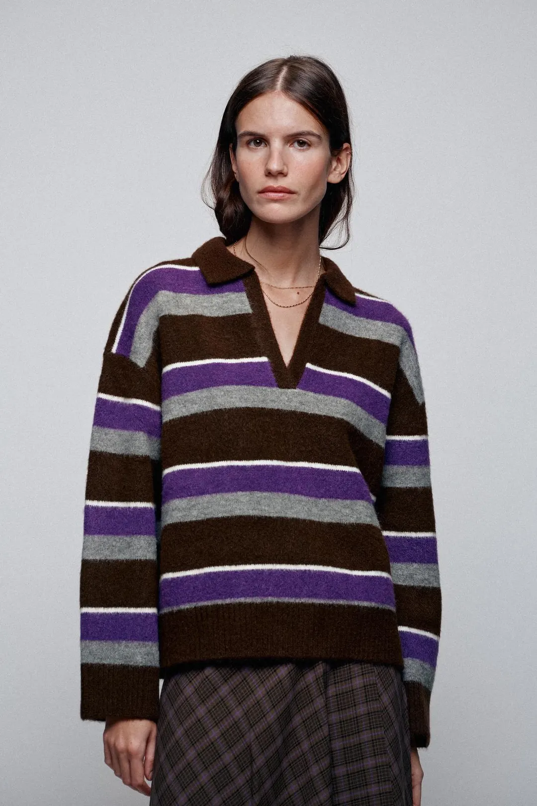 Трикотажное поло в полоску, Zara
