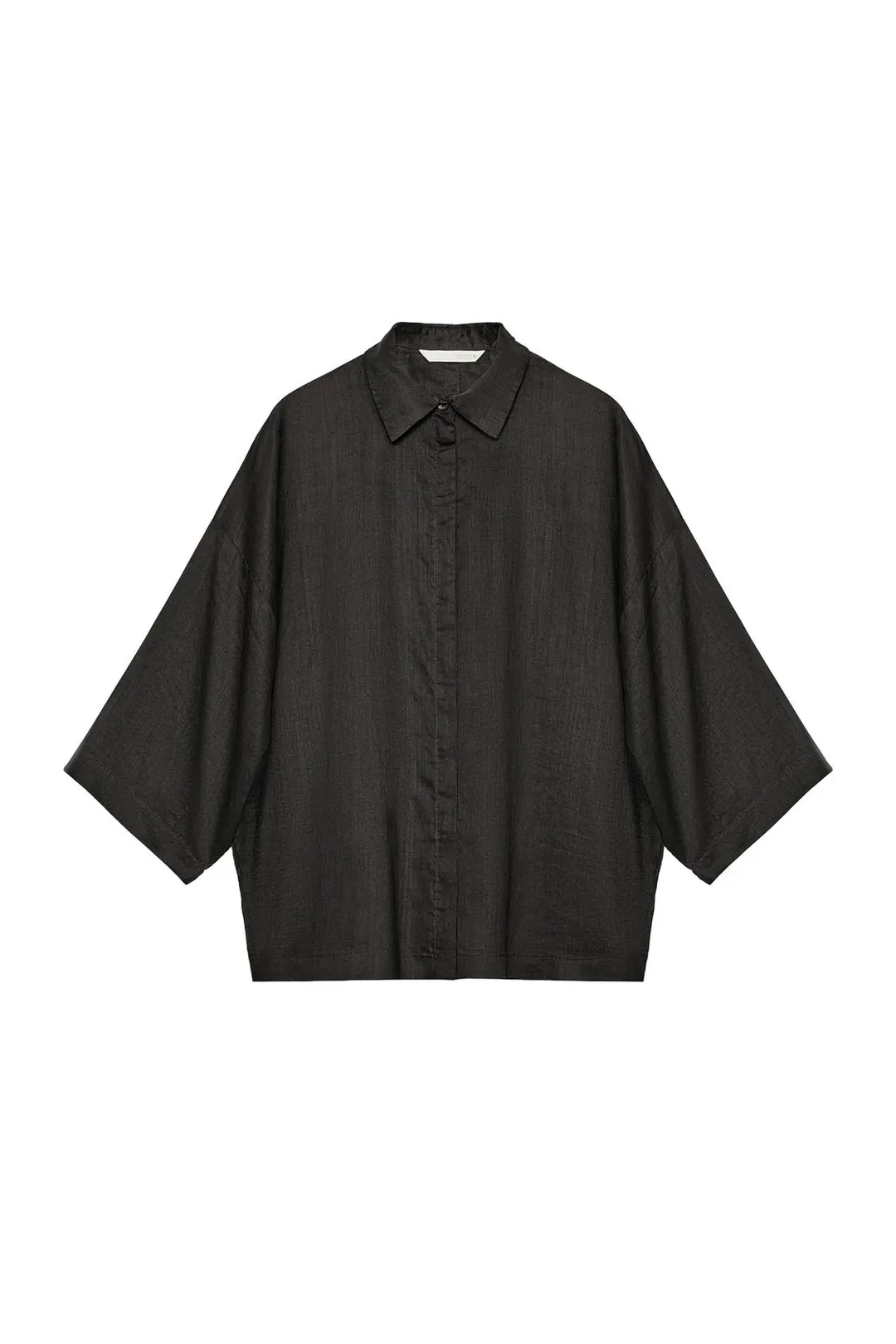 Рубашка оверсайз из рами ZW Collection, Zara