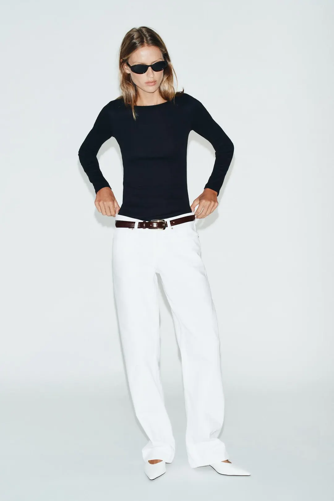 Футболка с вырезом лодочкой, Zara