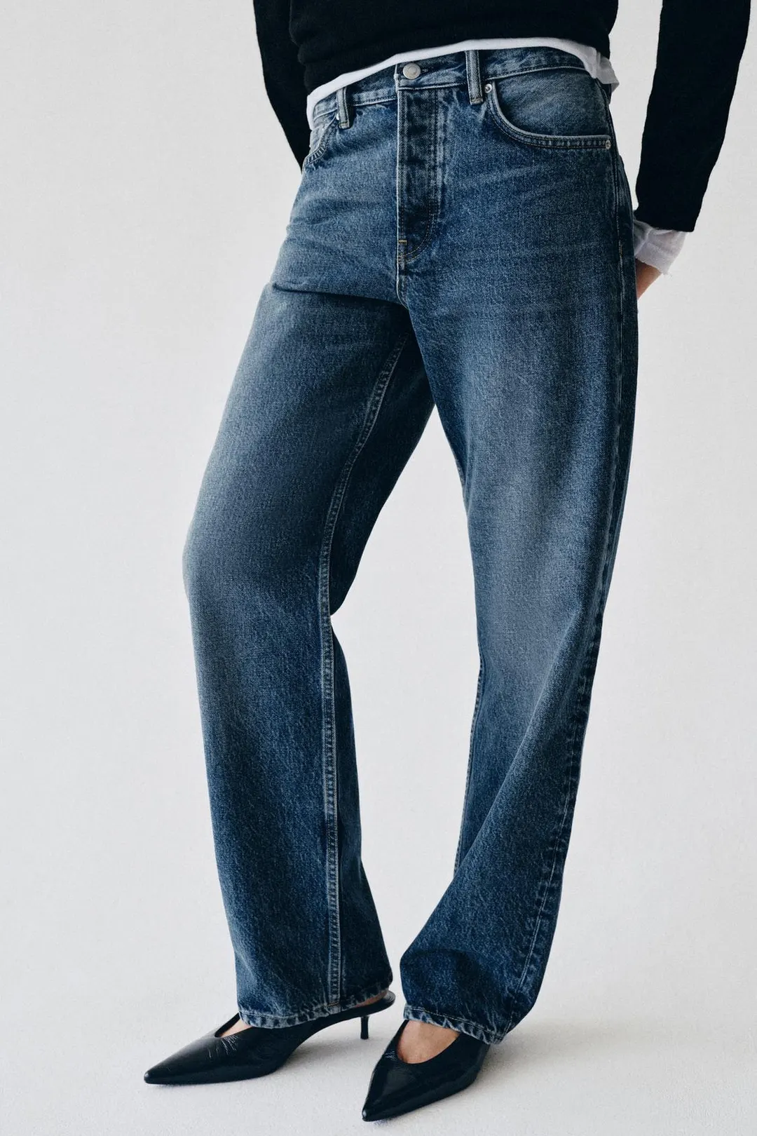 Джинсы прямого кроя со средней посадкой ZW Collection, Zara