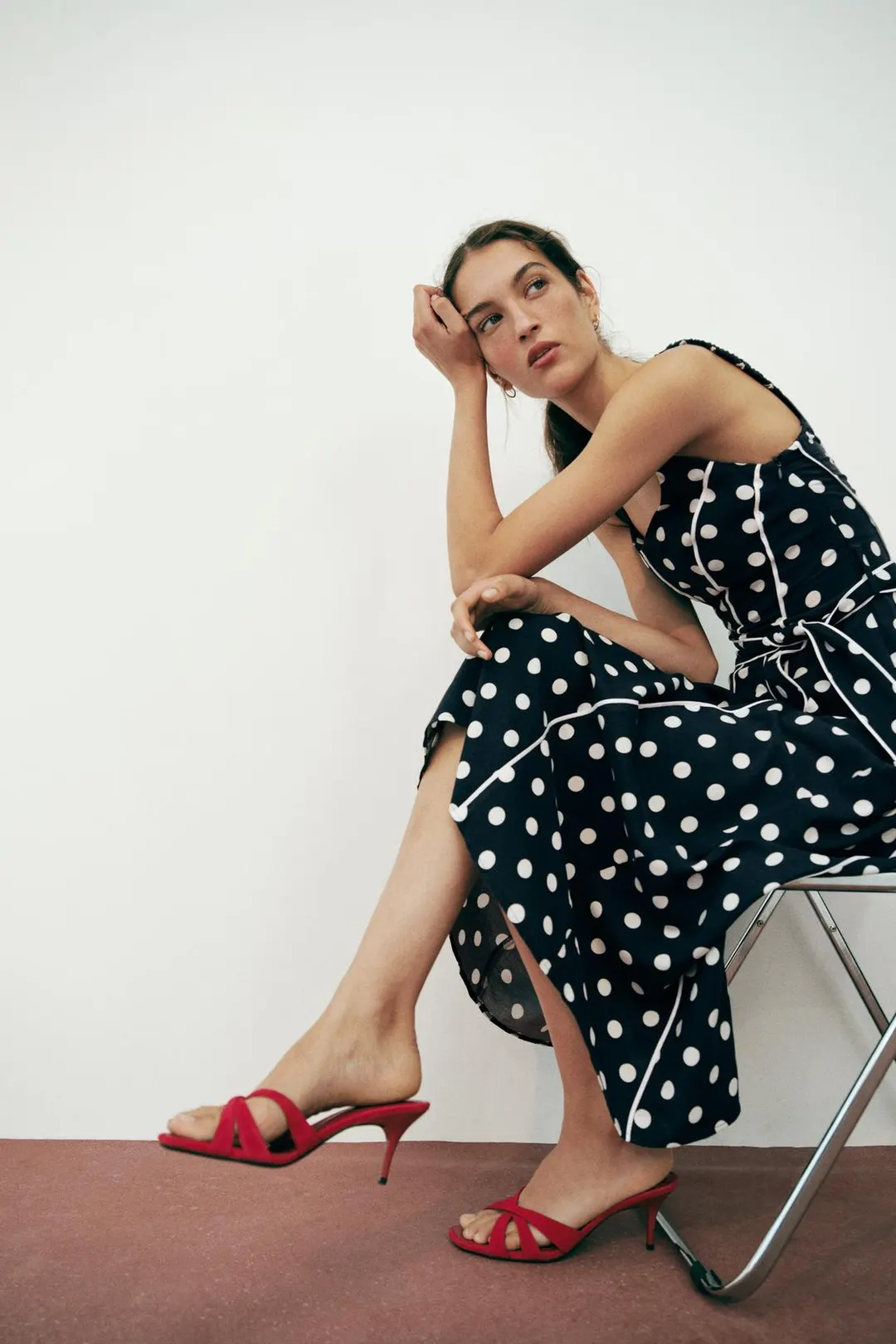 Кожаные босоножки на каблуке, Zara
