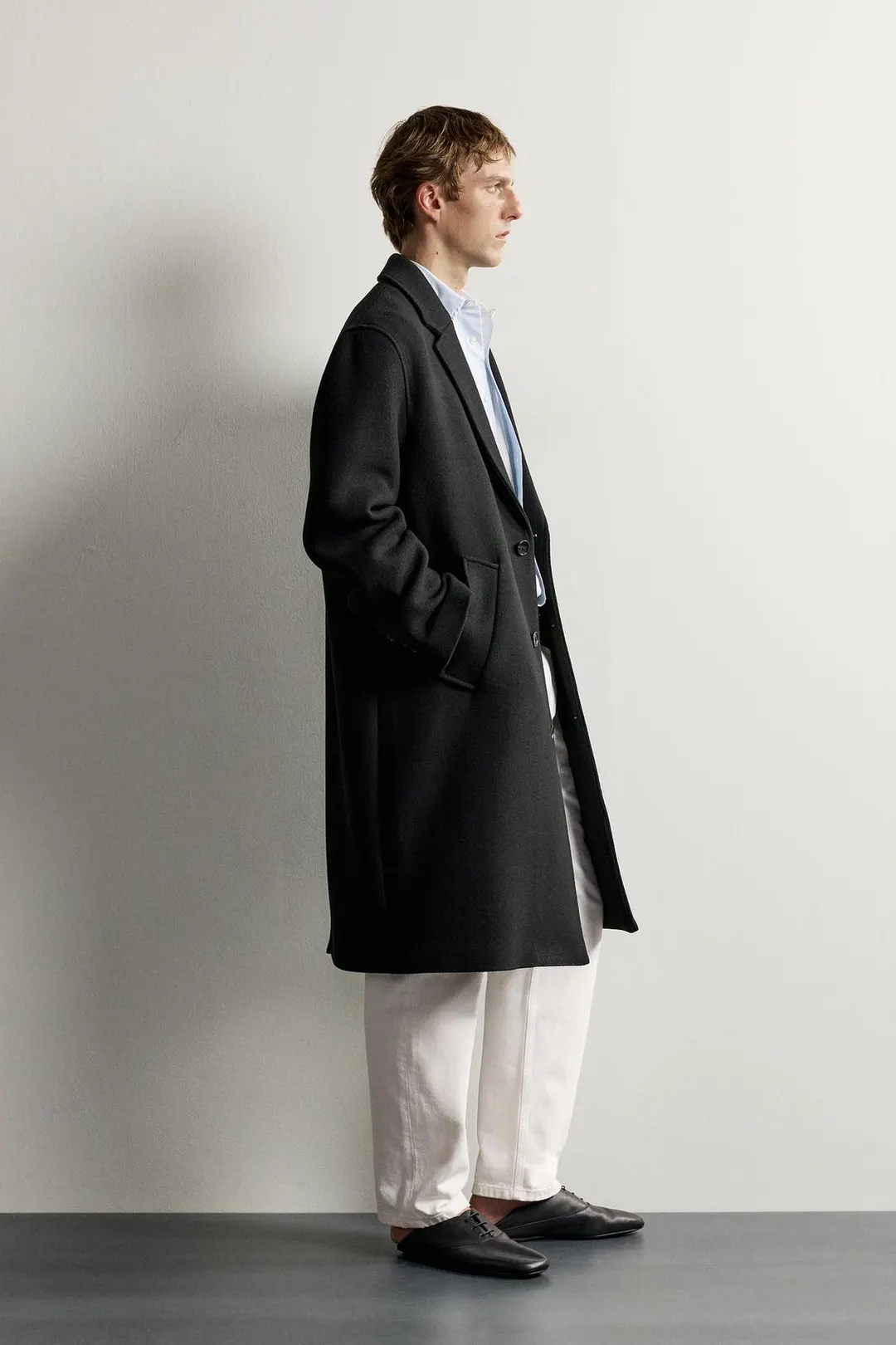 Пальто свободного кроя из смесовой шерсти, Zara