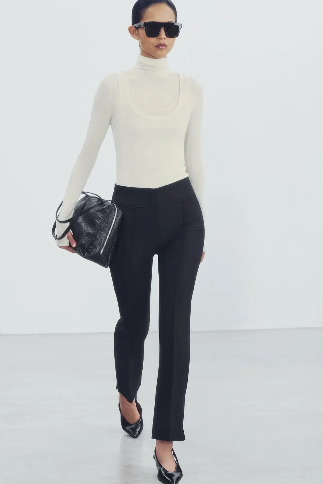 Брюки ZW Collection с декоративными швами, Zara