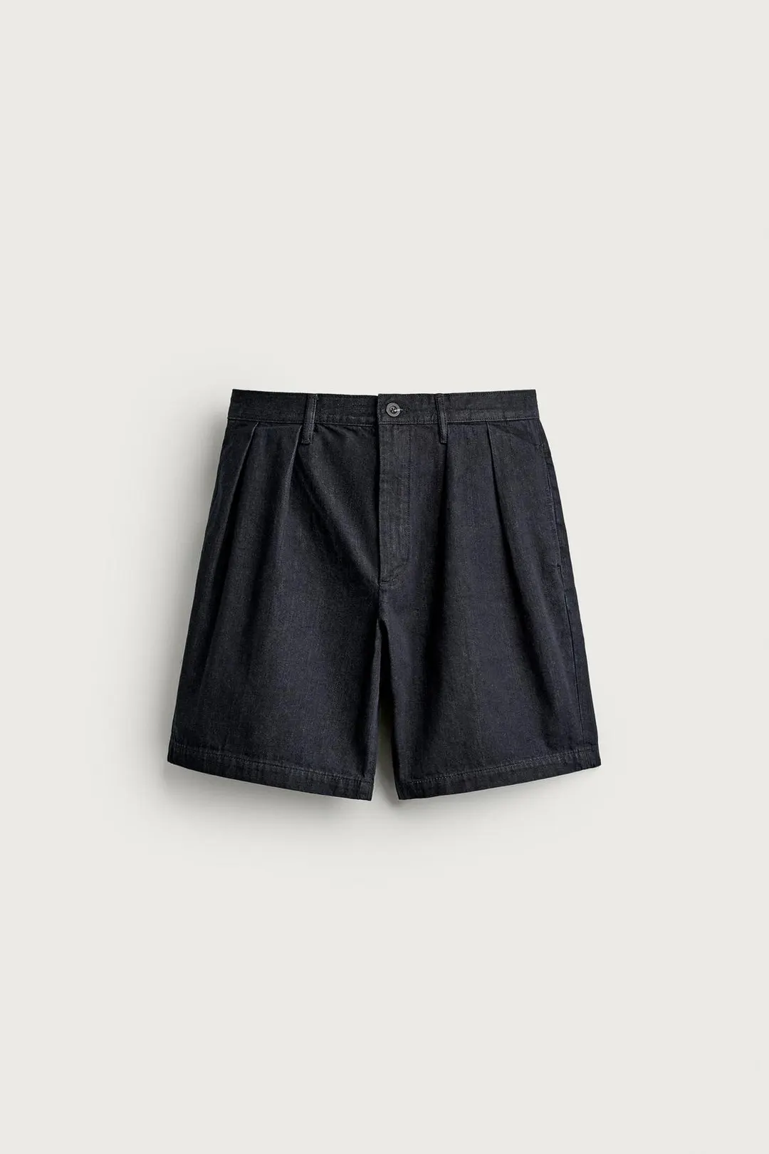 Бермуды джинсовые чинос свободного кроя со складками, Zara