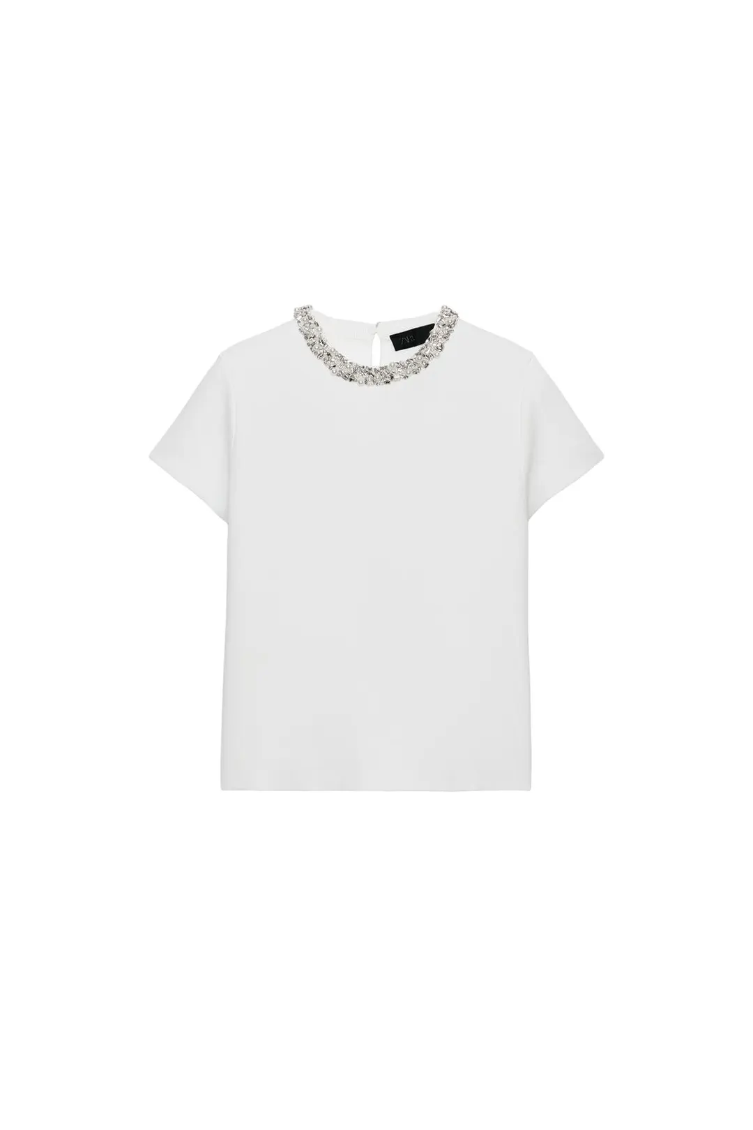 Трикотажный топ с декоративными бусинами, Zara