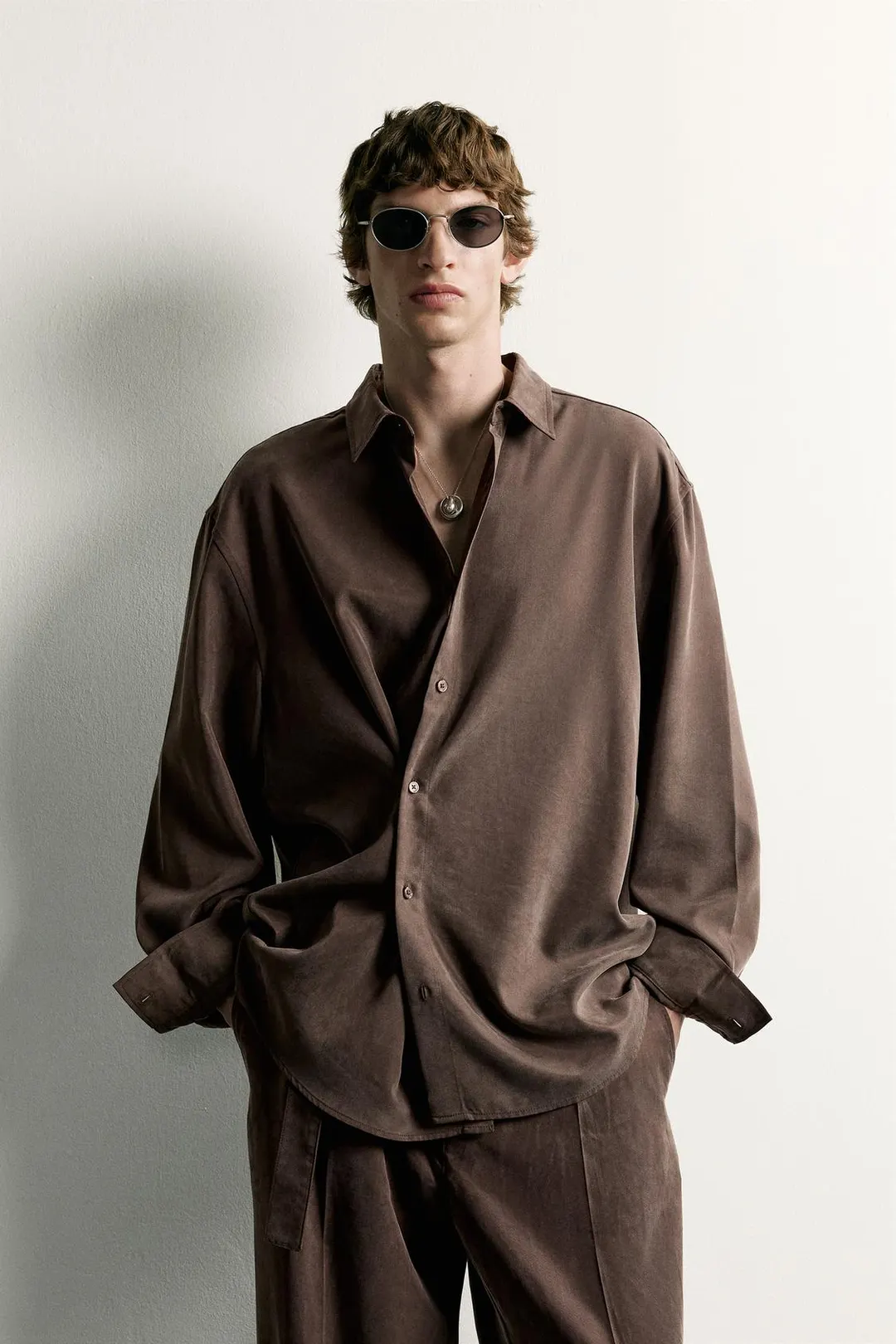Струящаяся рубашка с запахом, Zara