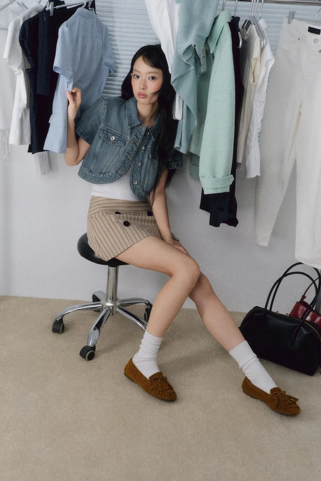 Укороченная асимметричная джинсовая рубашка TRF, Zara