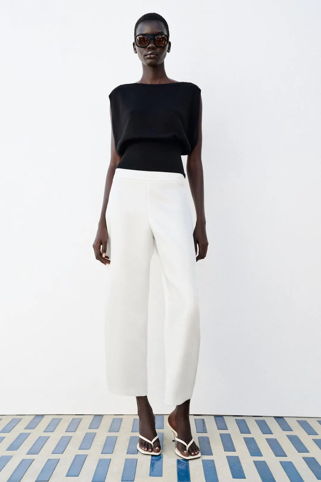 Брюки атласные бочкообразного кроя, Zara