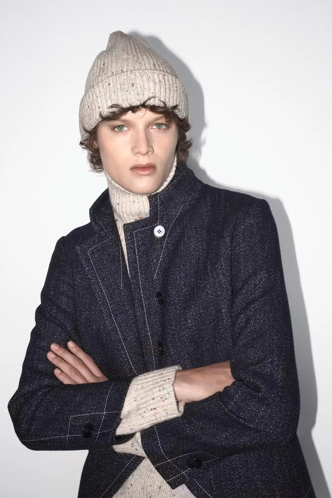 Блейзер под деним с контрастными швами ZW Collection, Zara