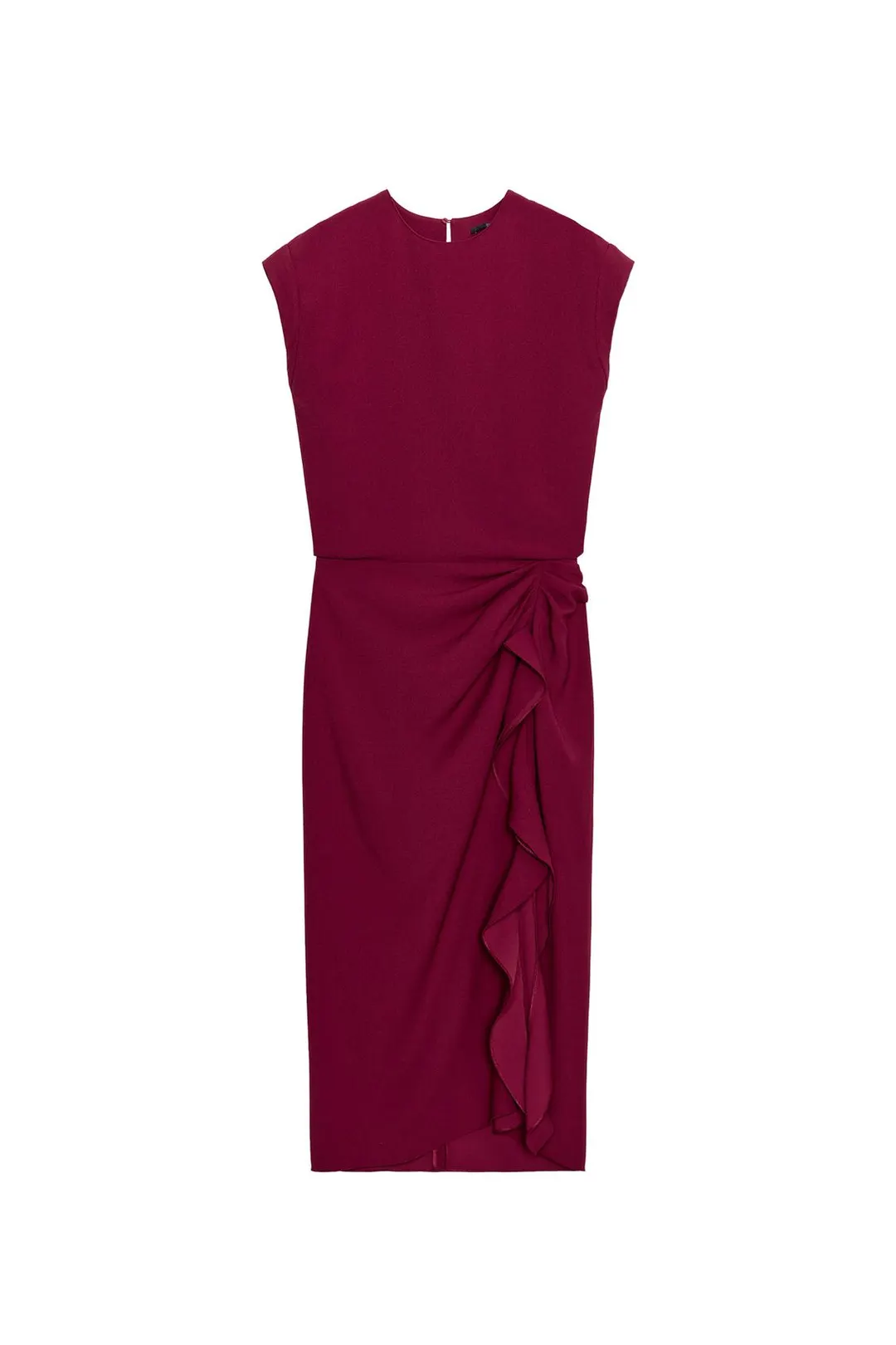 Платье миди с оборками ZW Collection, Zara