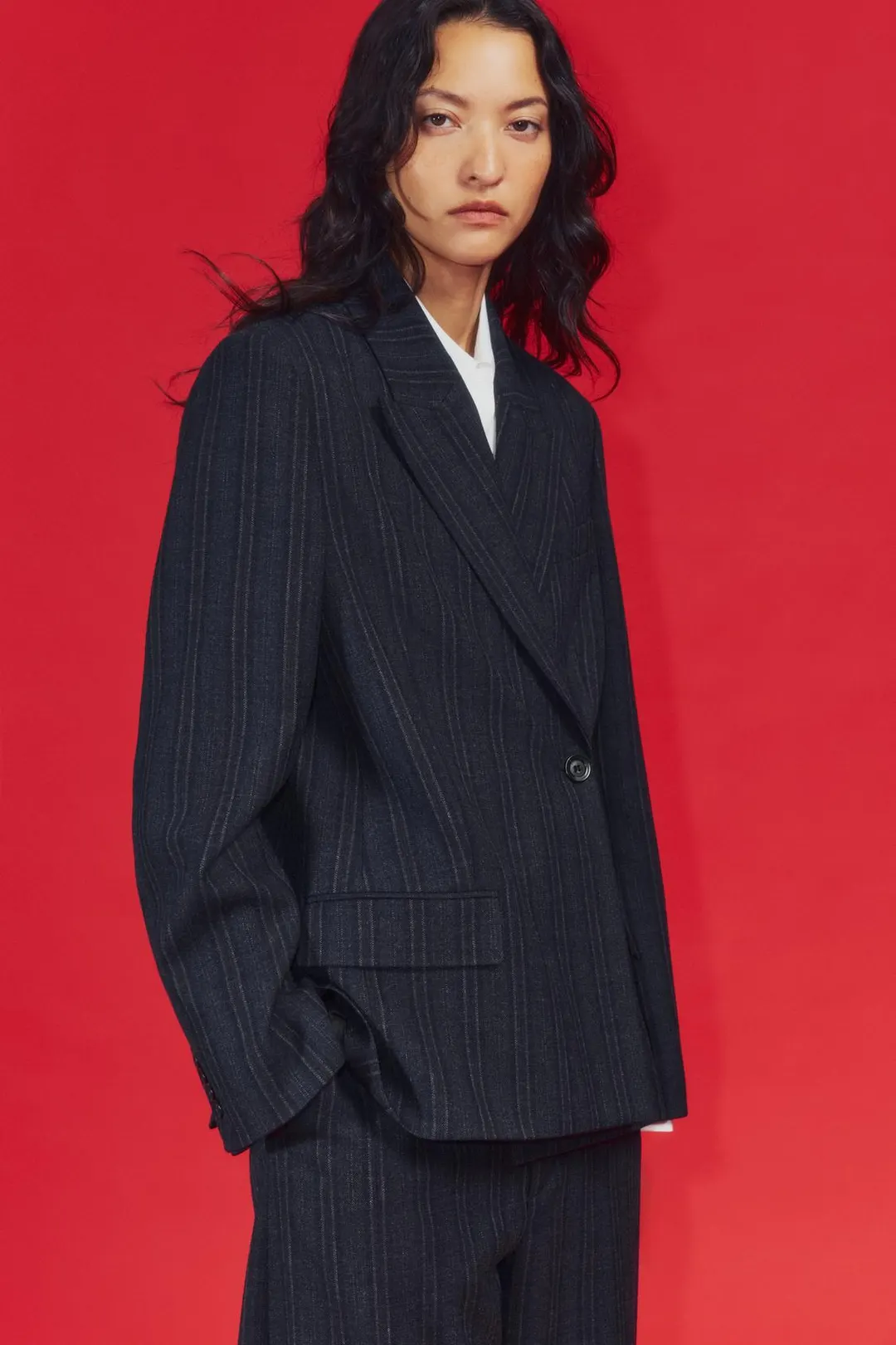 Блейзер прямого кроя в полоску ZW Collection, Zara