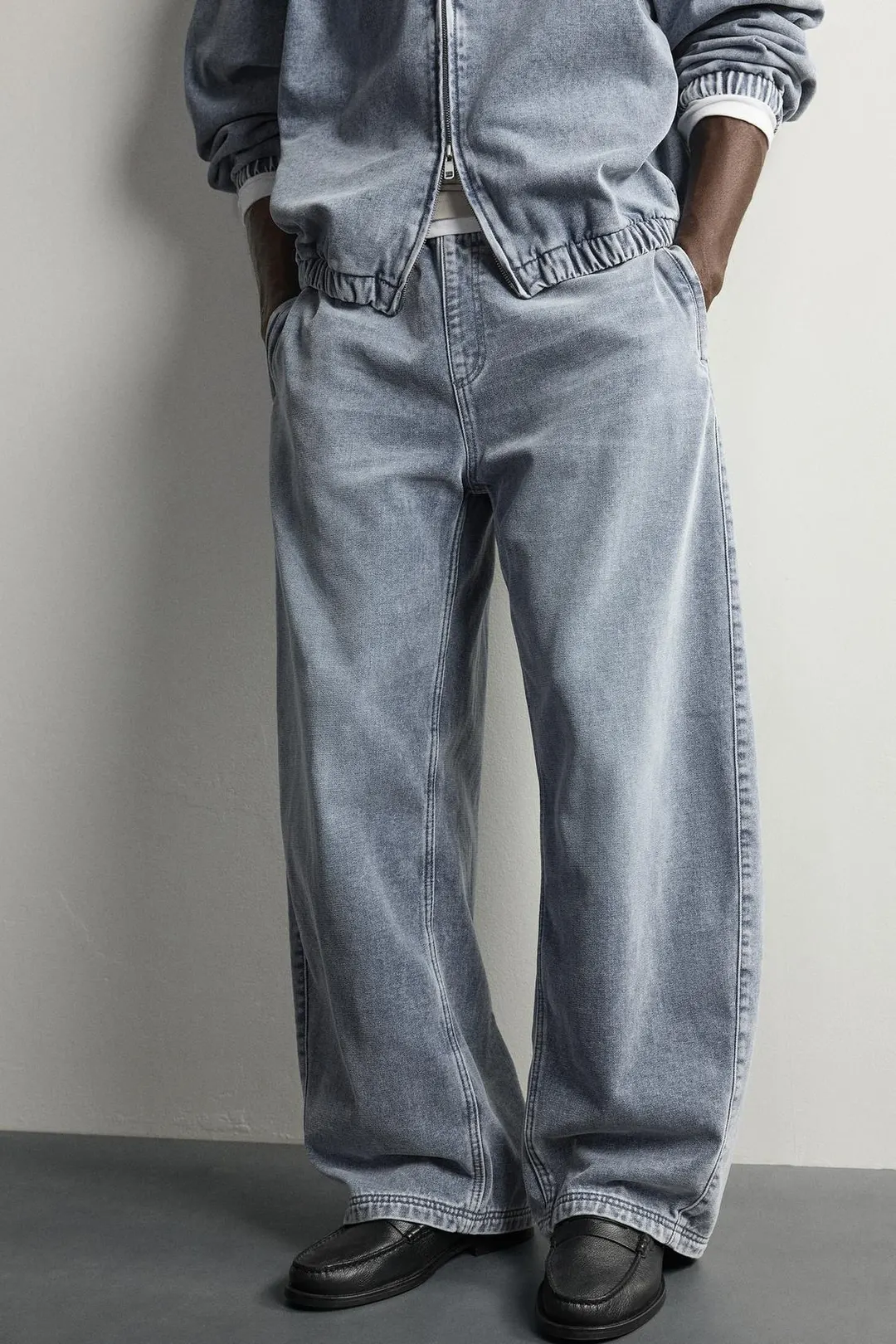 Брюки джинсовые утепленные кроя баллон, Zara