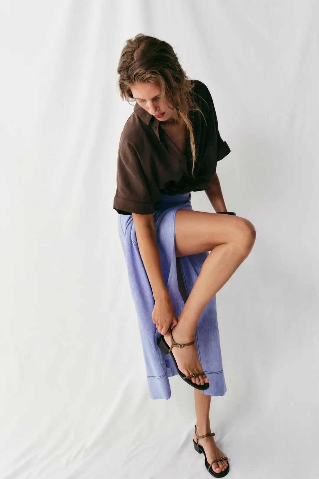Босоножки на широком каблуке, Zara
