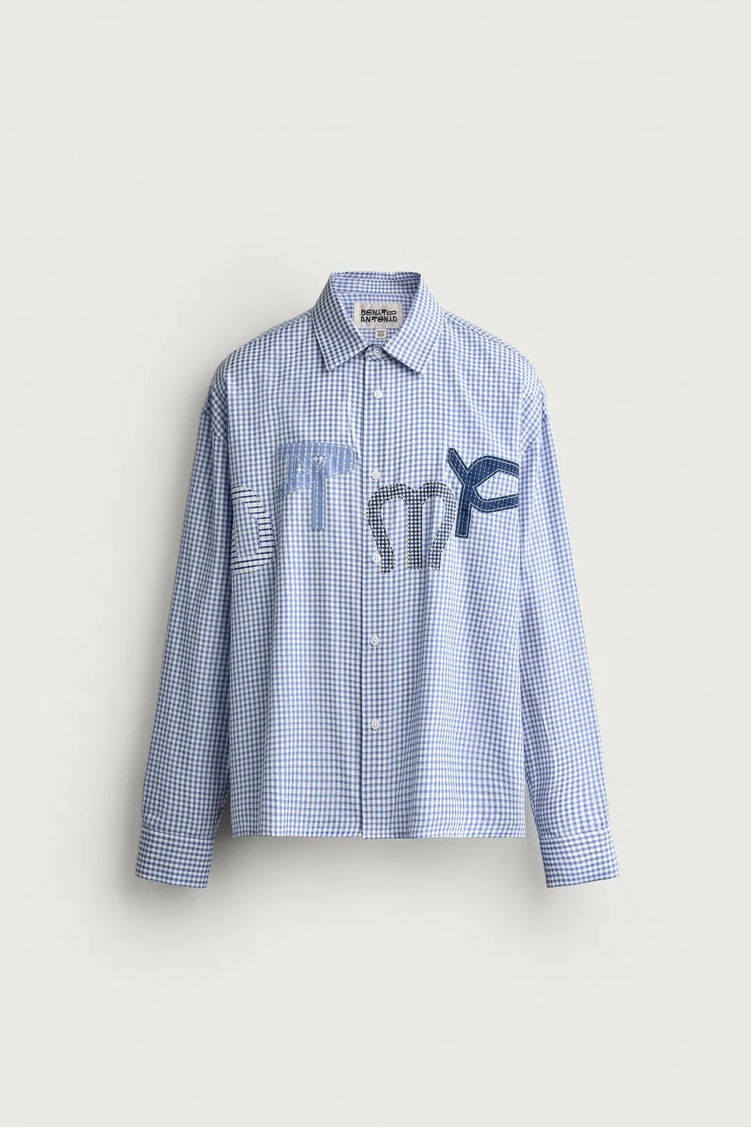 Рубашка в клетку с нашивками DTMF, Zara
