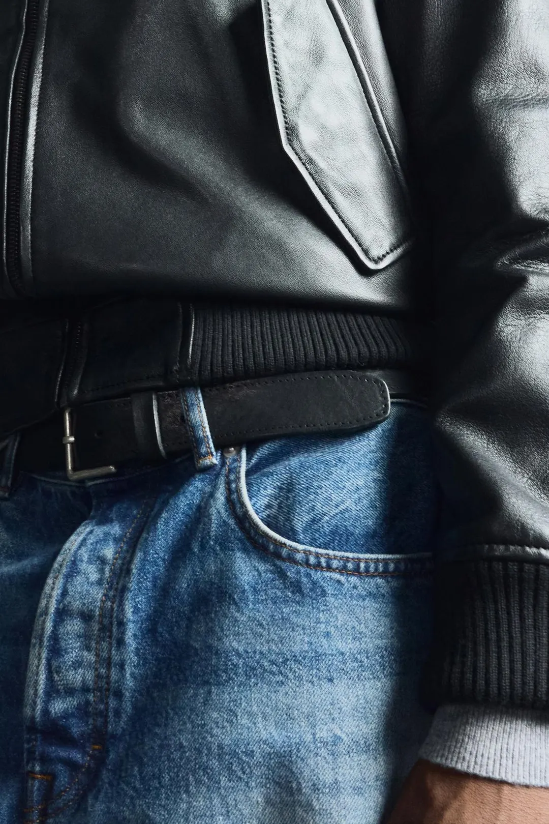 Куртка кожаная стандартного кроя, Zara
