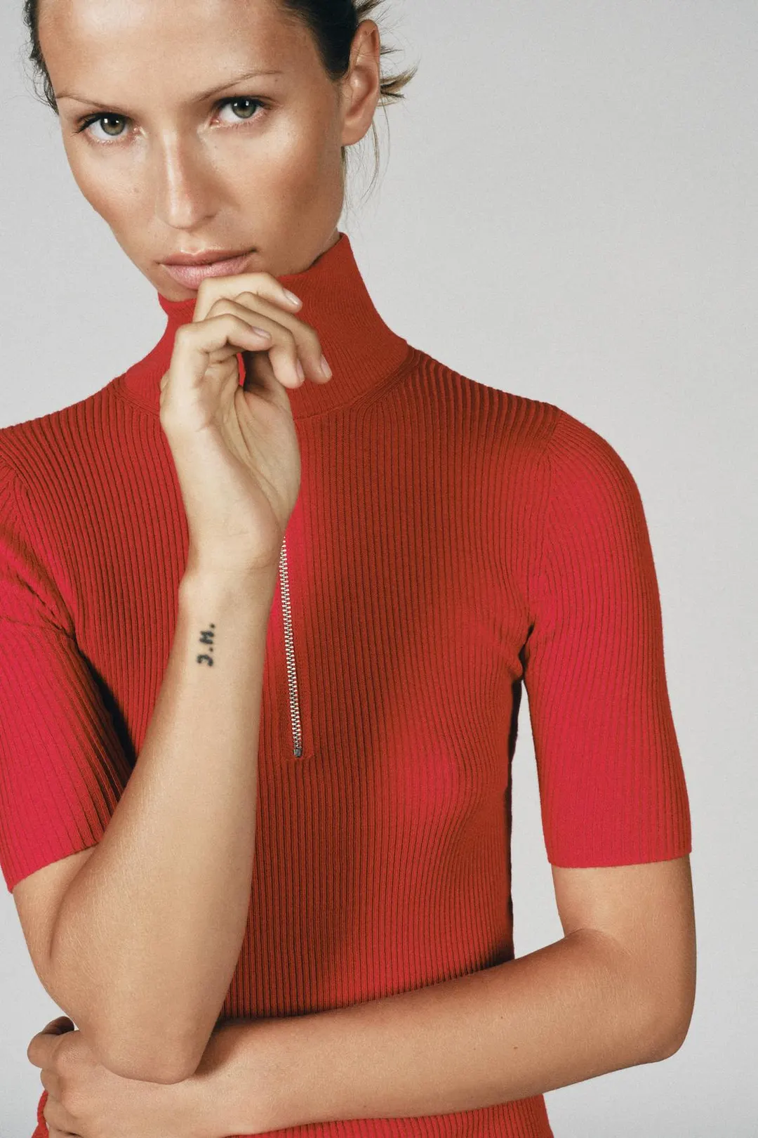 Облегающий топ в рубчик, Zara