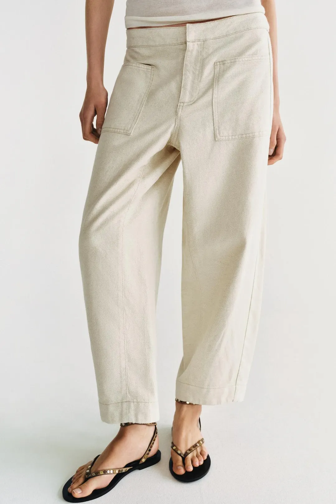 Брюки ZW Collection фасона barrel, Zara