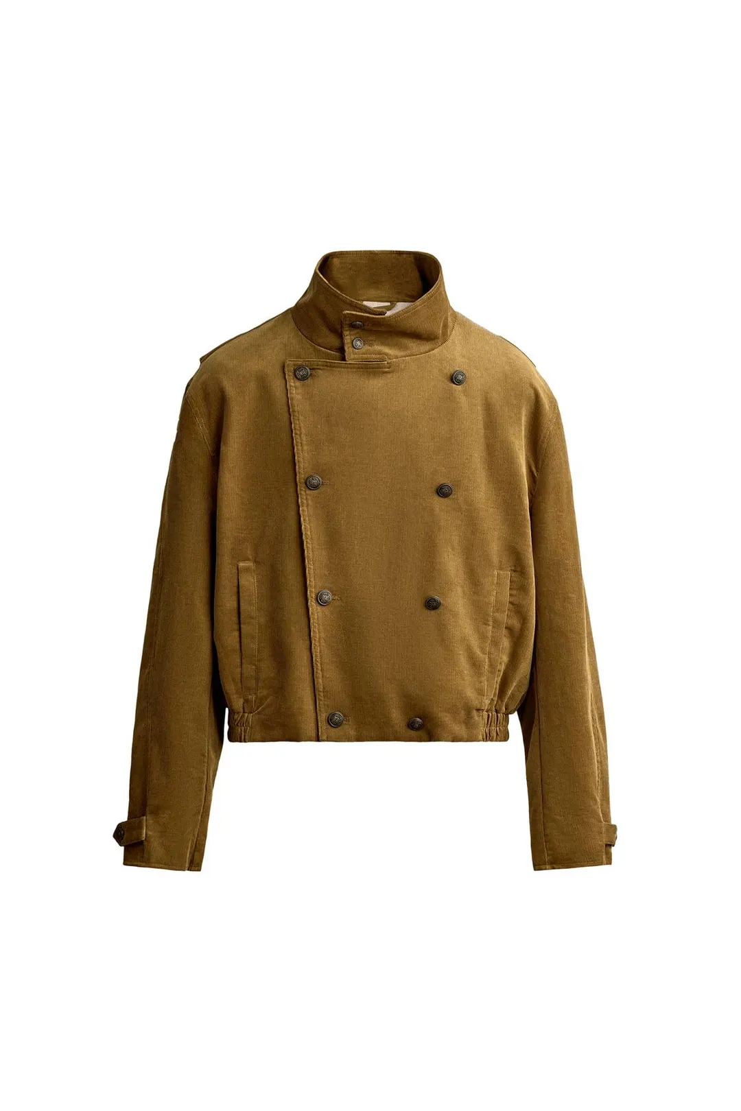 Укороченная двубортная куртка из вельвета, Zara
