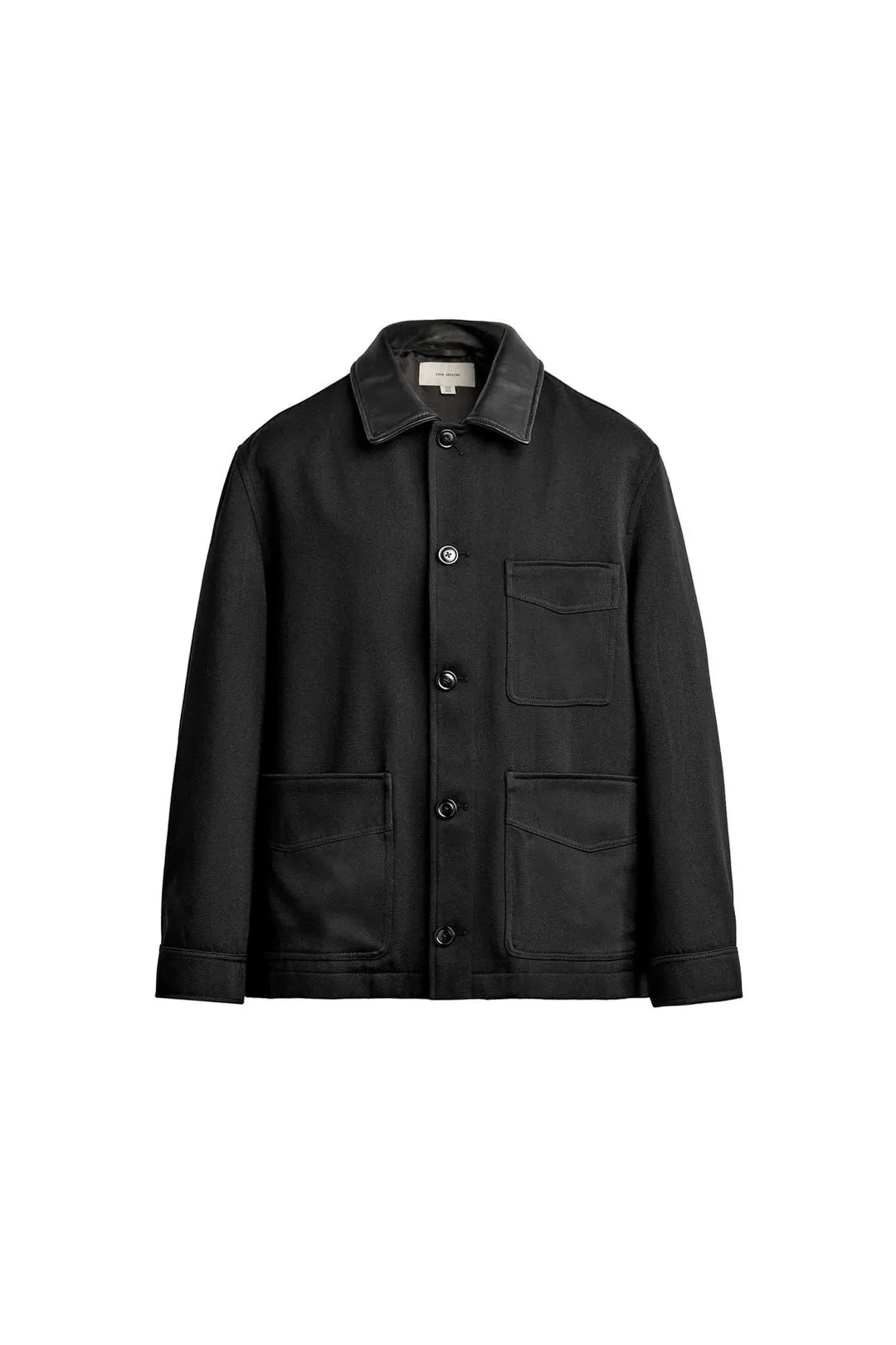 Куртка из смесовой шерсти с кожаным воротником, Zara