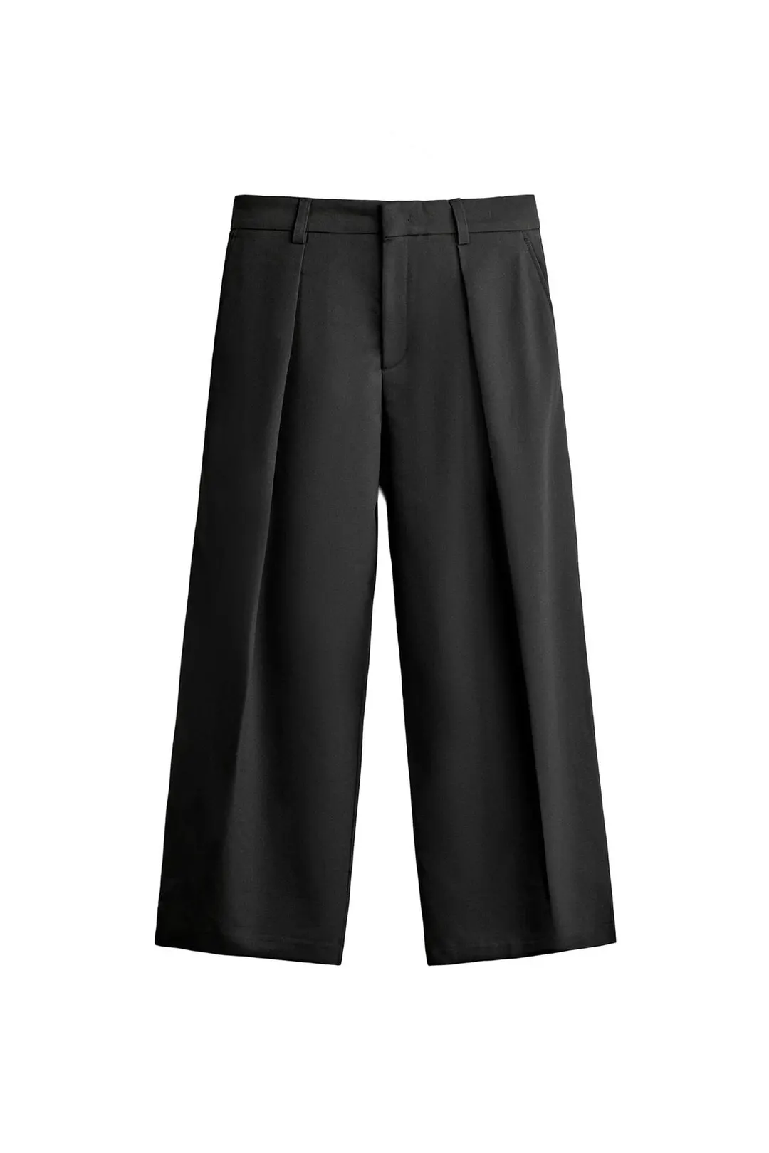 Брюки широкого кроя с встречными складками, Zara