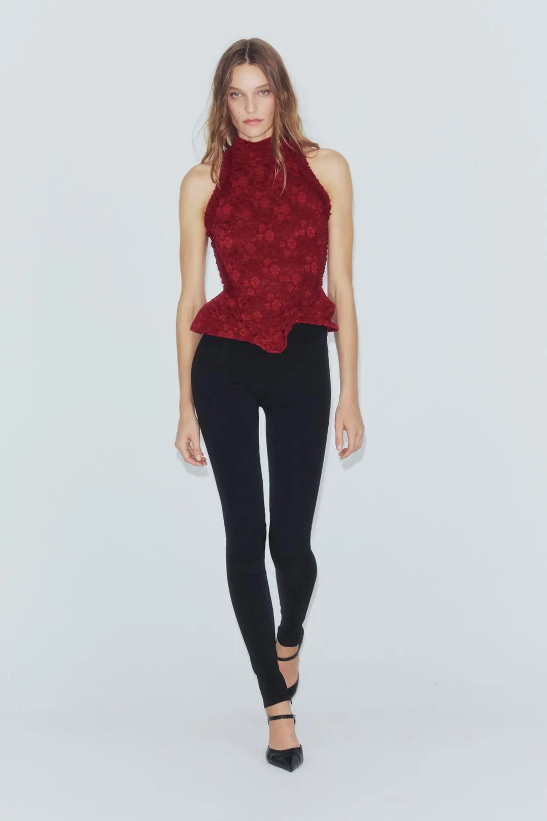 Корсет жаккардовый с бретелью через шею, Zara