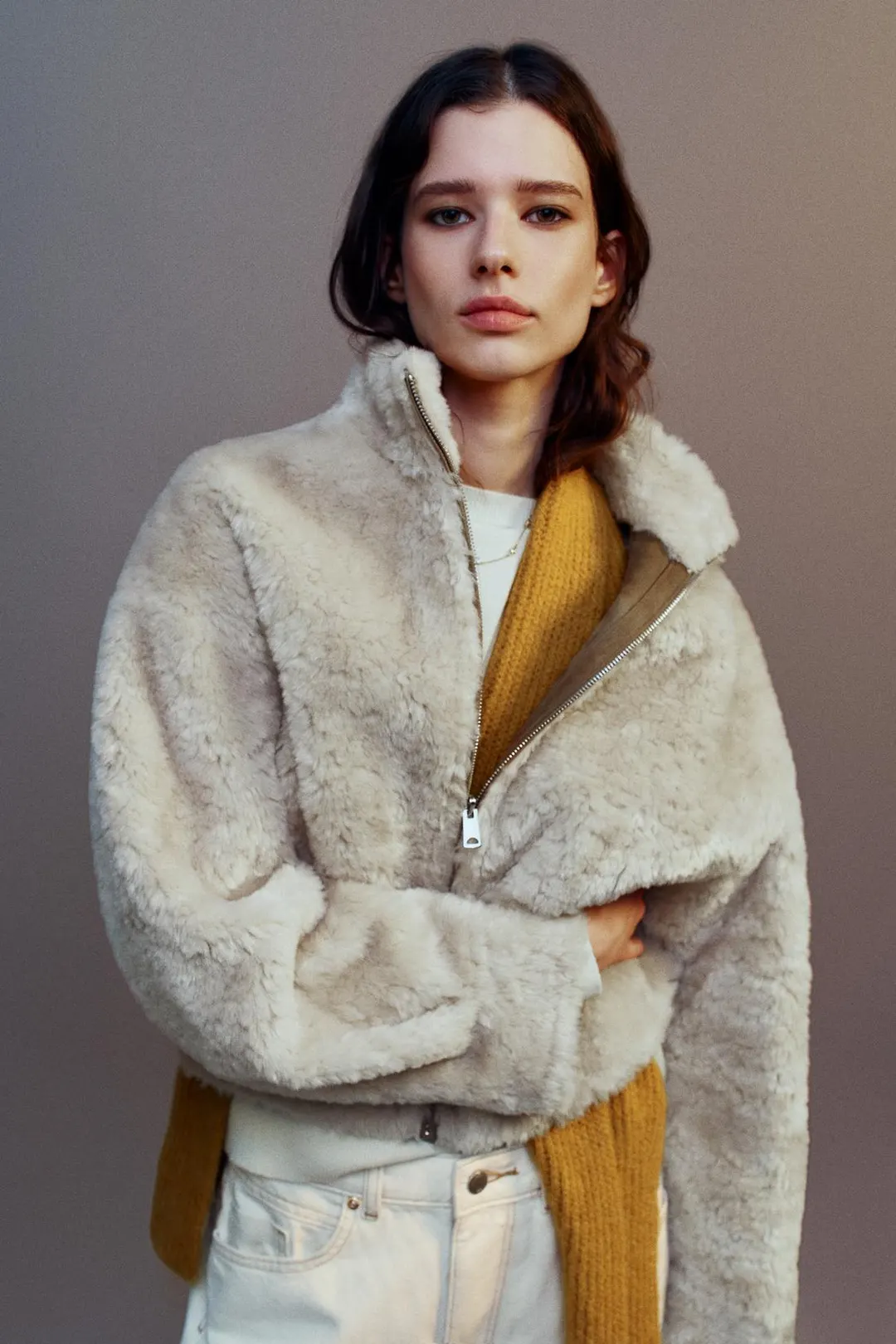 Двусторонняя куртка с высоким воротником, Zara