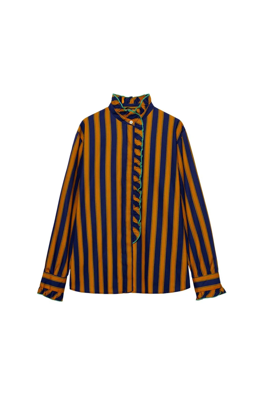 Блузка в полоску с оборками, Zara