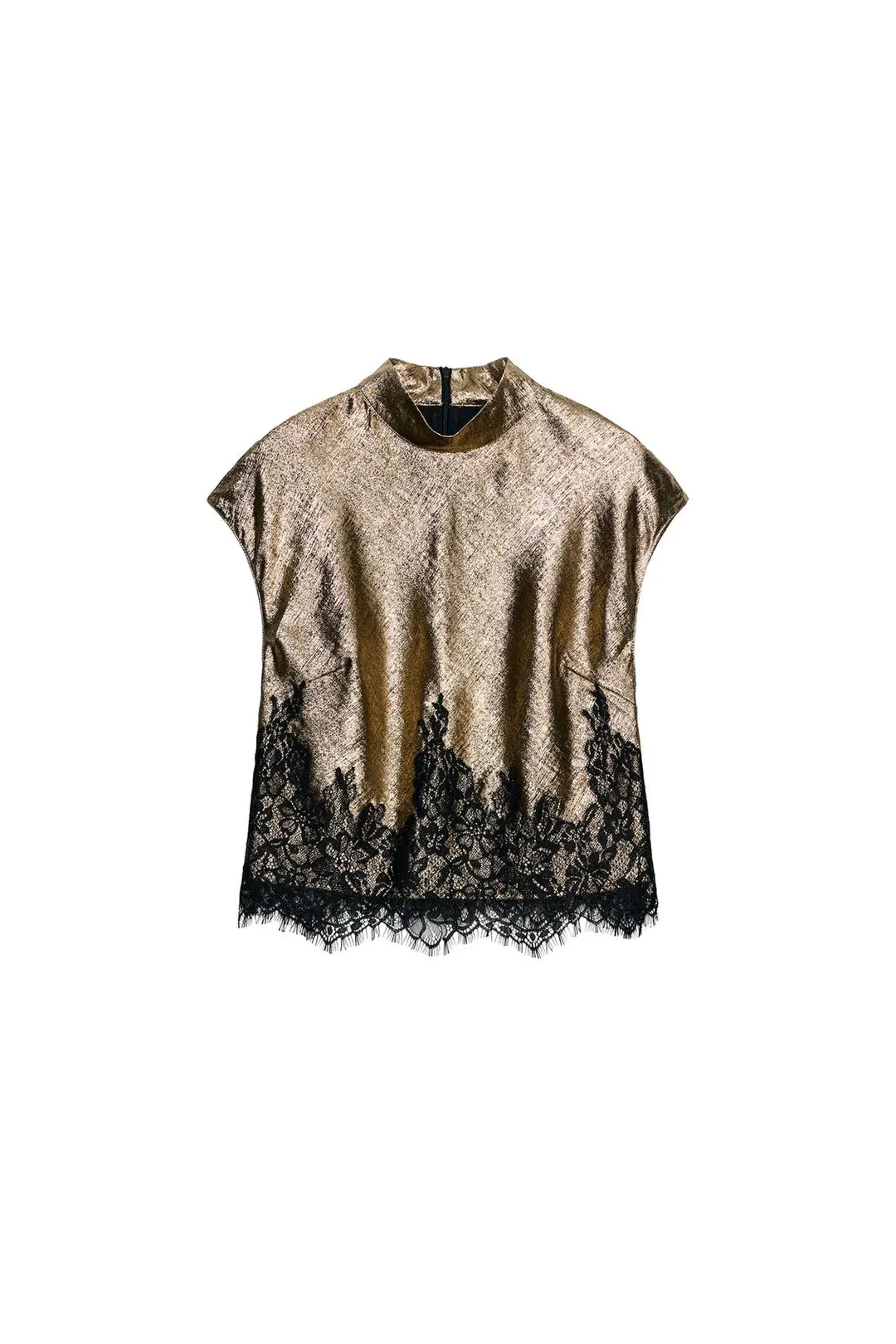 Кружевной топ с эффектом металлик, Zara
