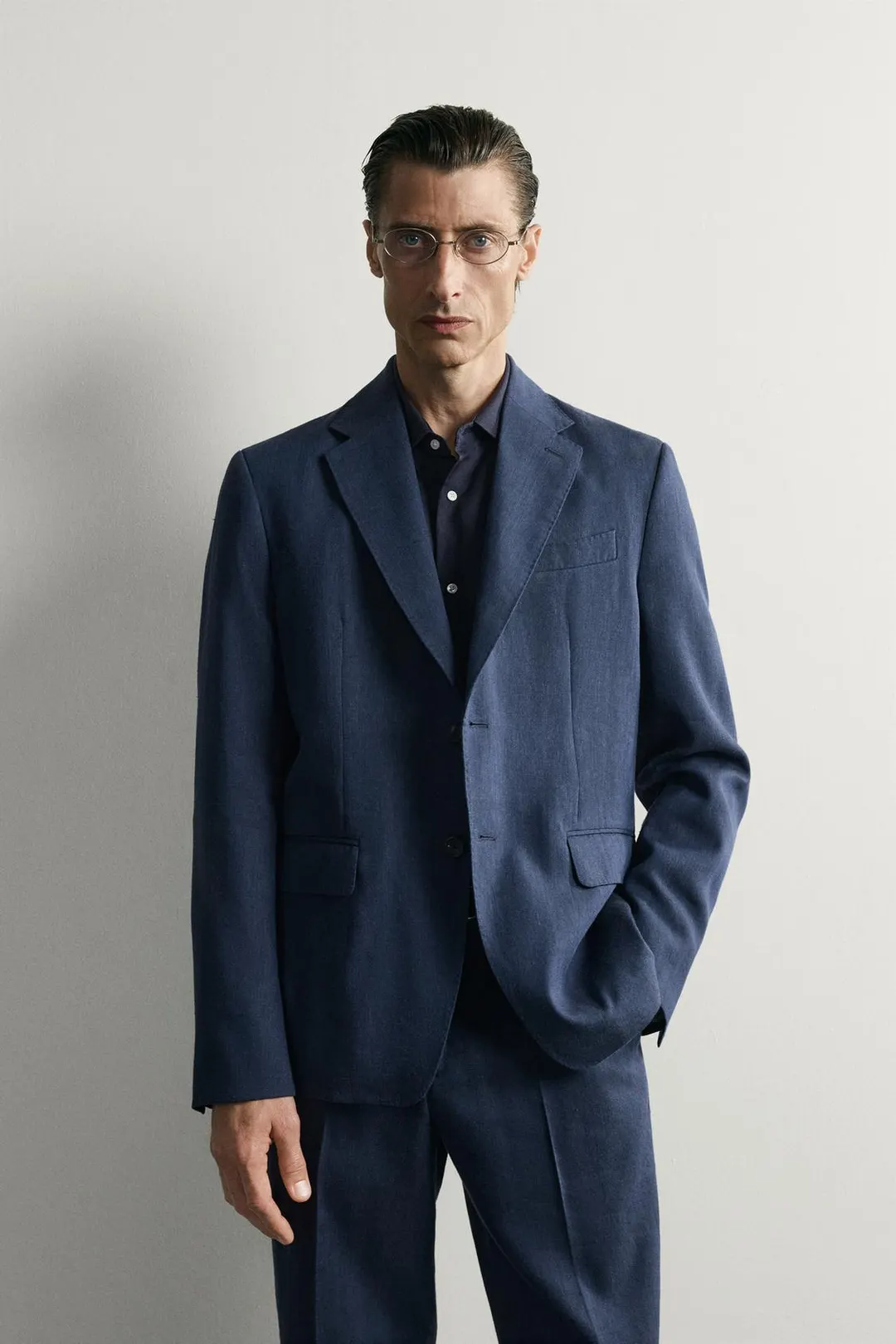 Пиджак классического кроя из льна и шерсти, Zara