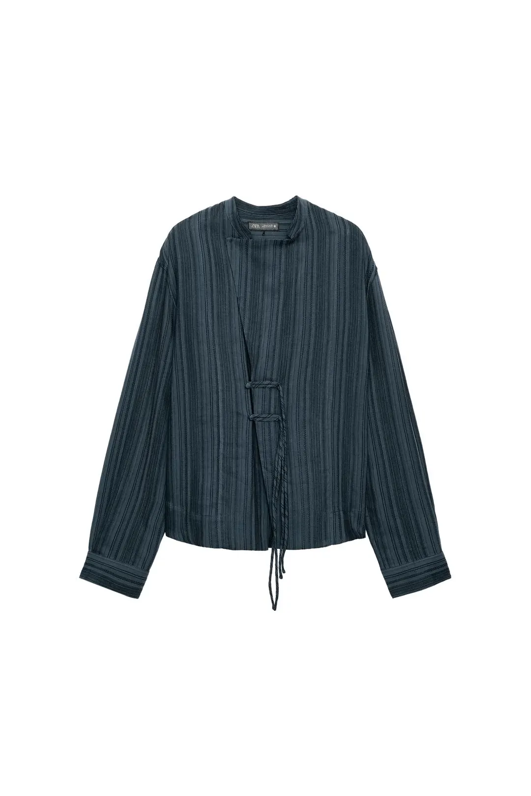 Рубашка в полоску с застежкой на навесные петли ZW Collection, Zara