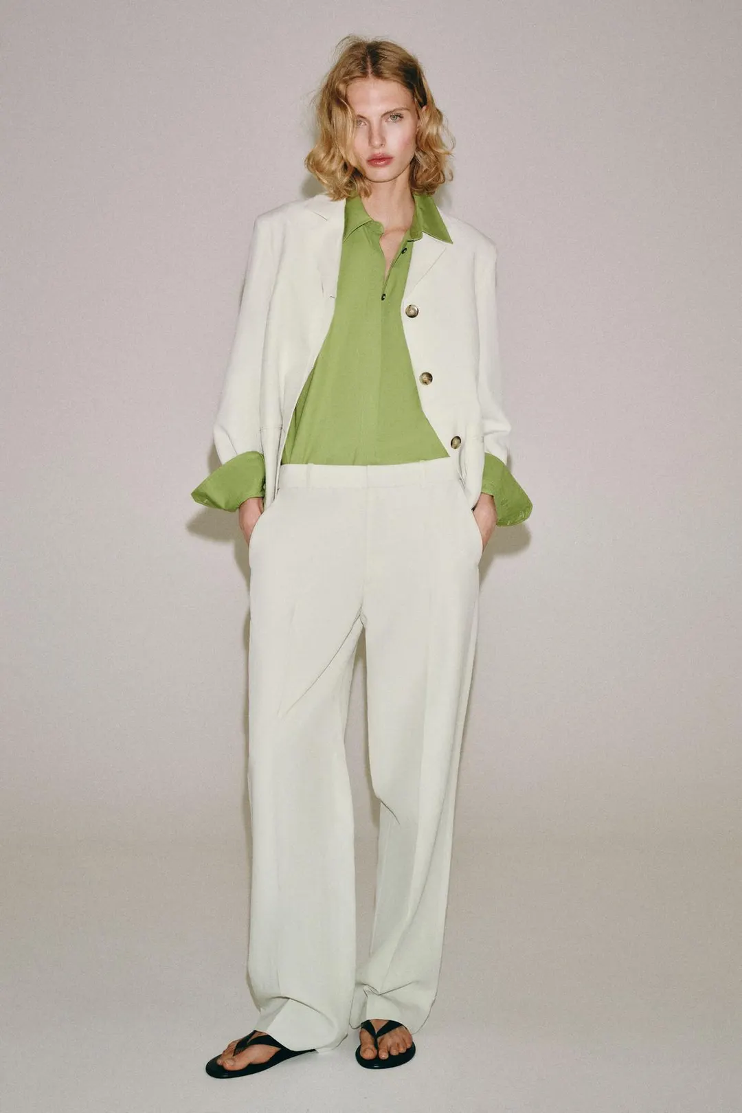 Брюки ZW Collection из смесового льна, Zara