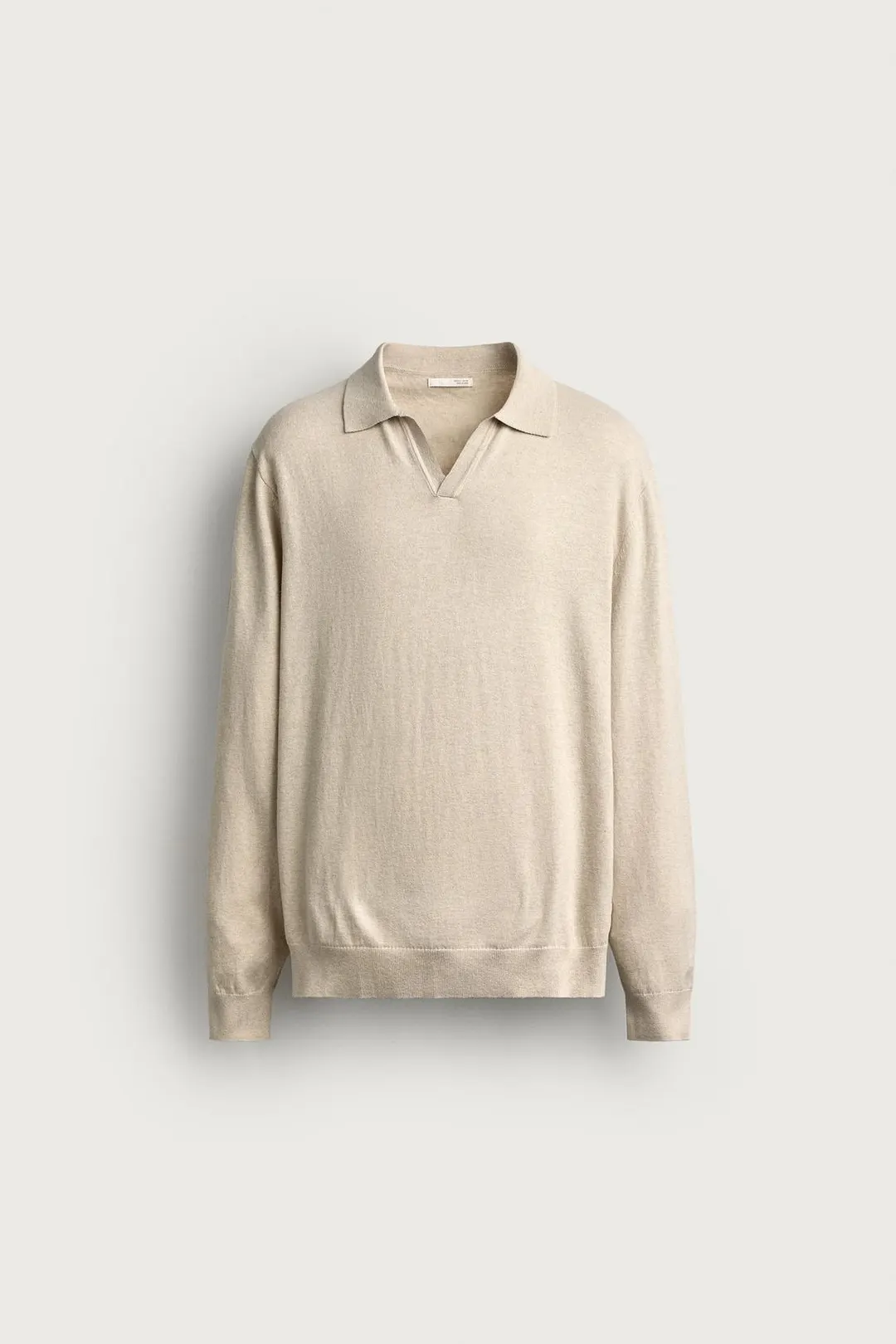 Трикотажное поло прямого кроя из смесового хлопка, Zara