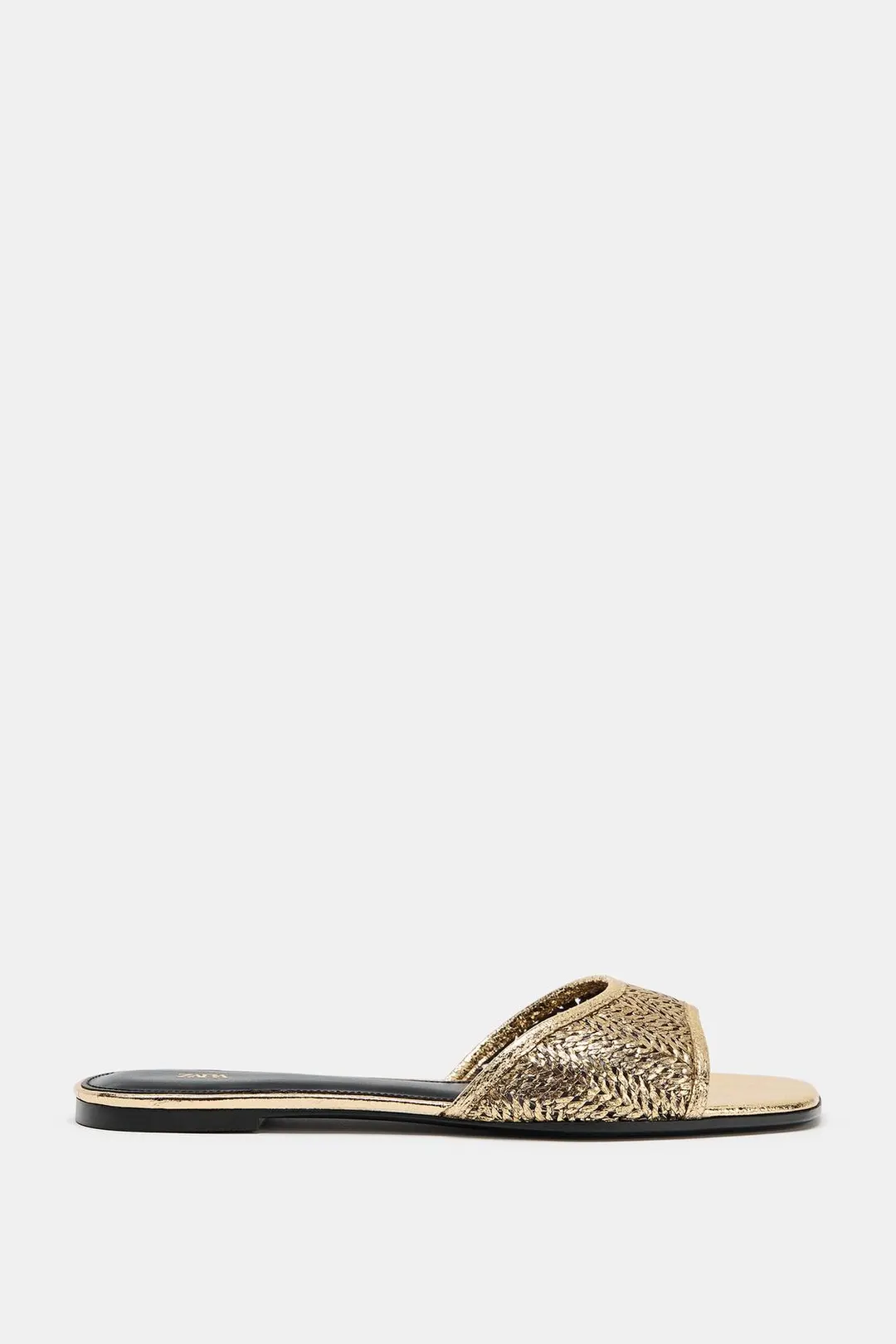 Плетеные сандалии без каблука, Zara