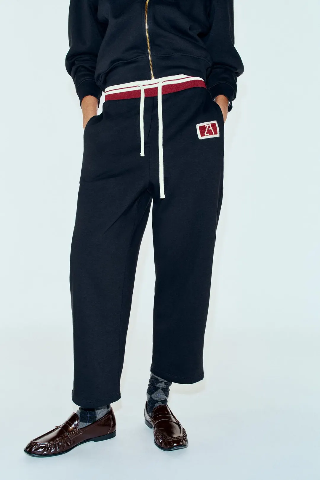 Брюки плюшевые с вышивкой ZA, Zara