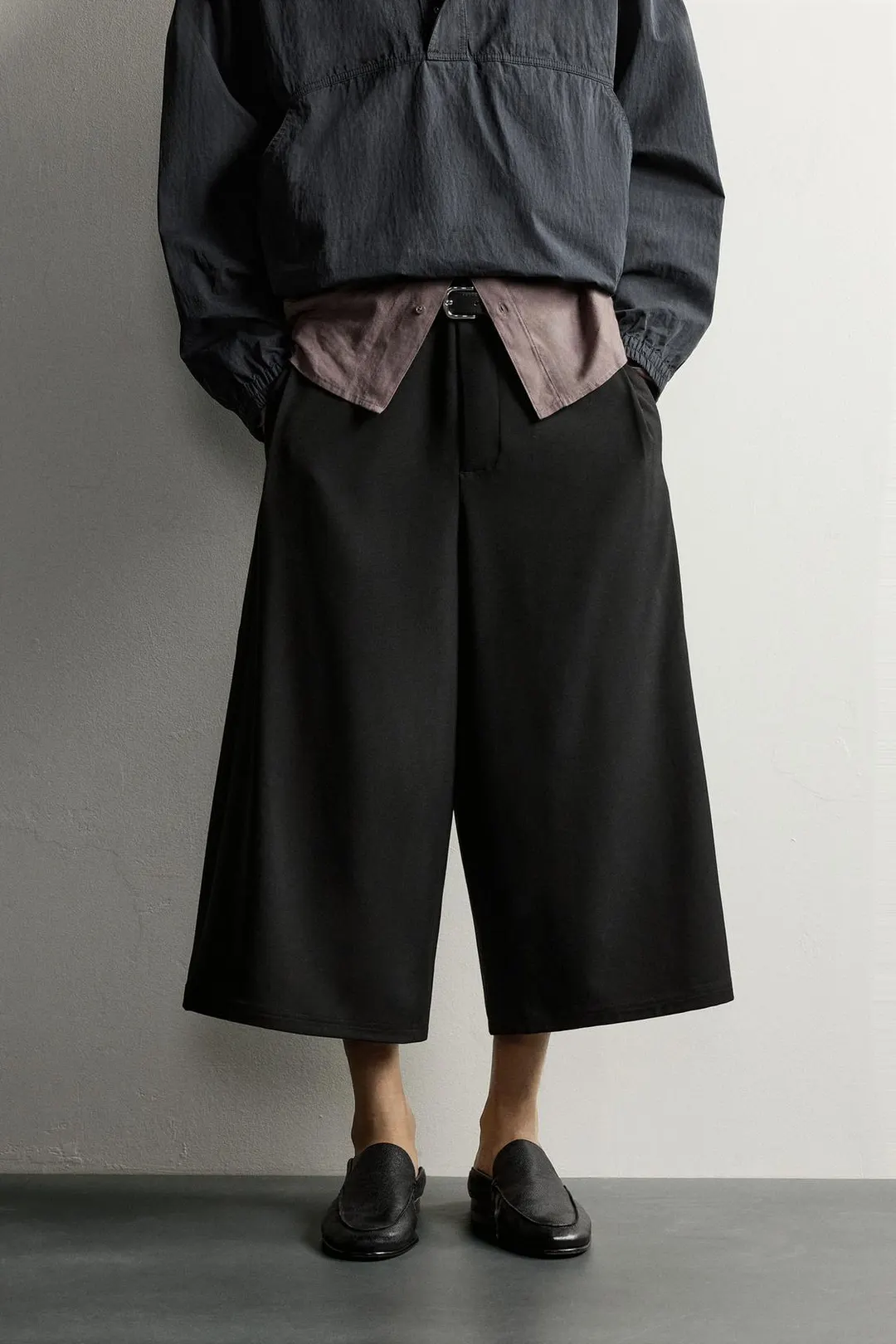 Кюлоты свободного кроя со складками, Zara
