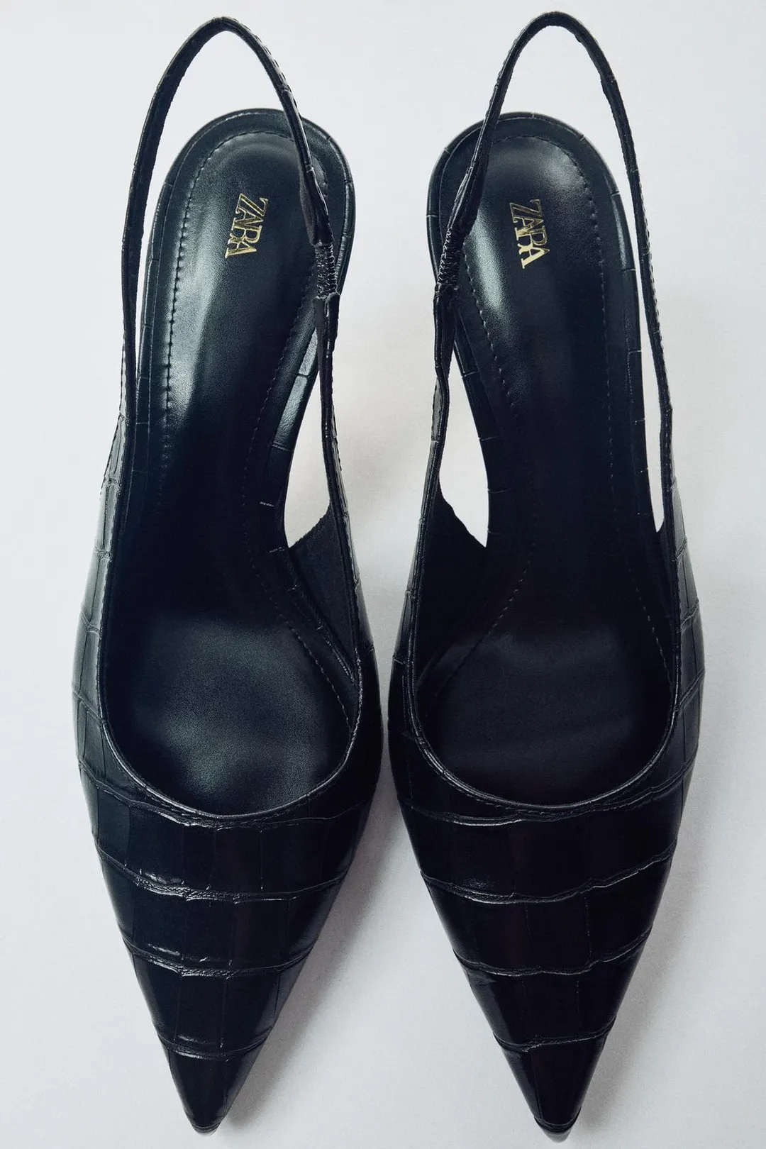 Фактурные туфли с открытой пяткой, Zara