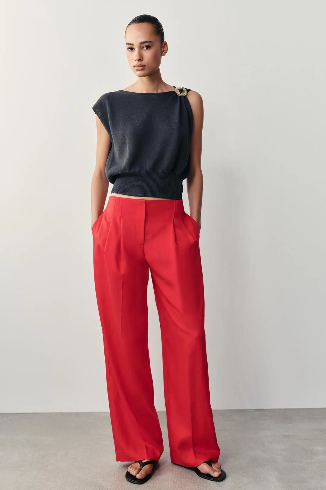 Топ вязаный с металлической отделкой, Zara