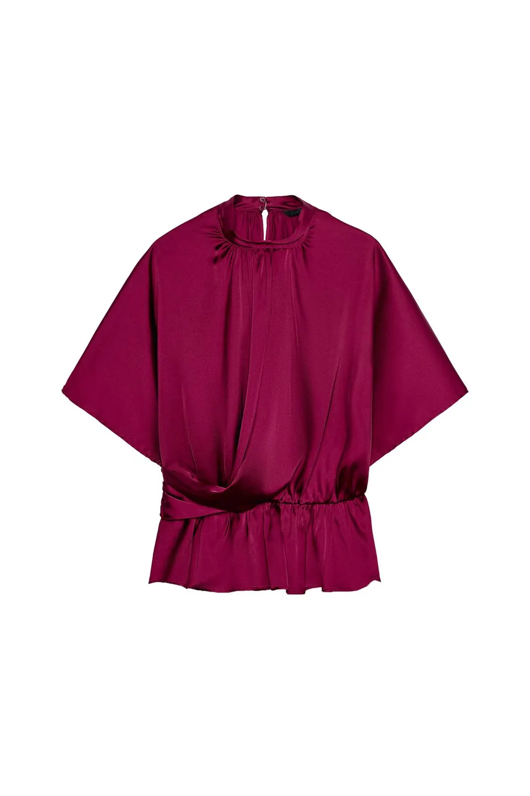 Блузка из сатина с драпировкой, Zara
