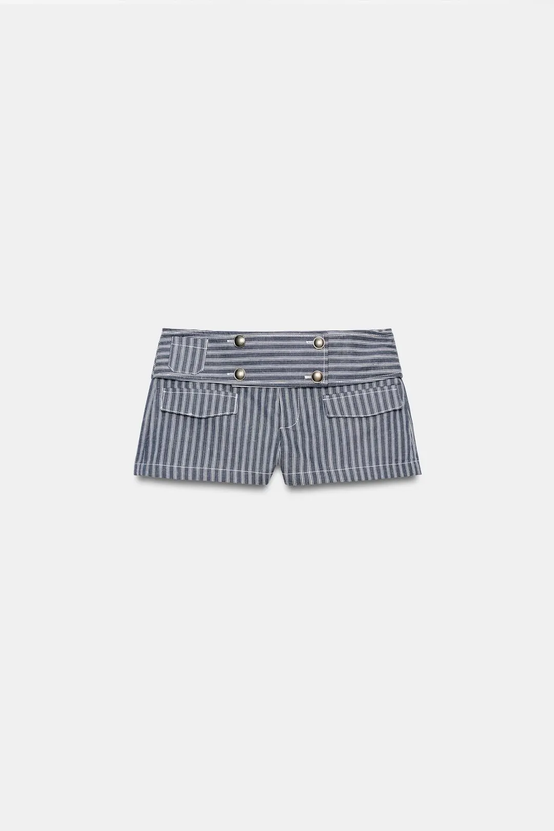Полосатые мини-шорты с пуговицами, Zara