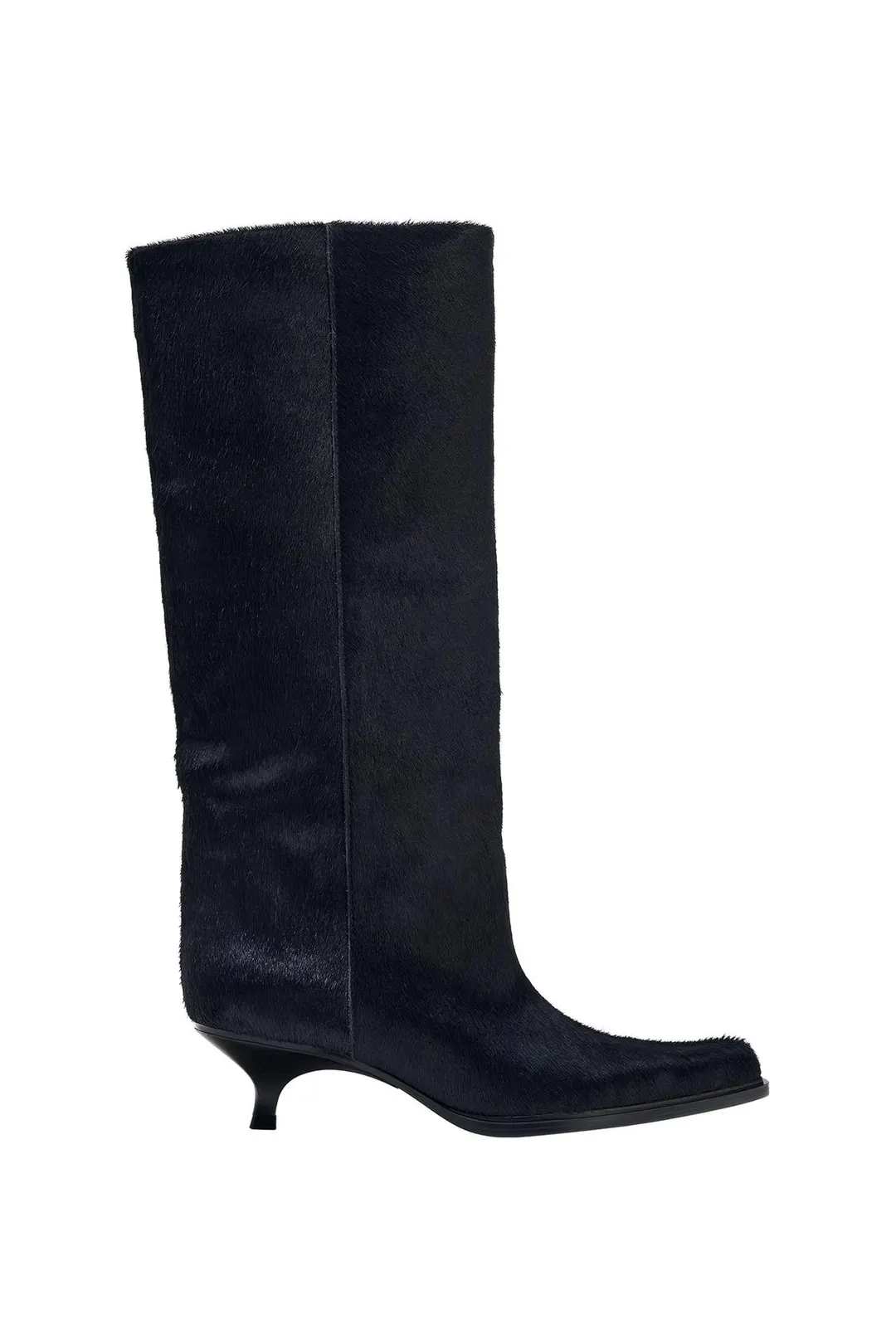 Сапоги из фактурной кожи на каблуке kitten heel, Zara