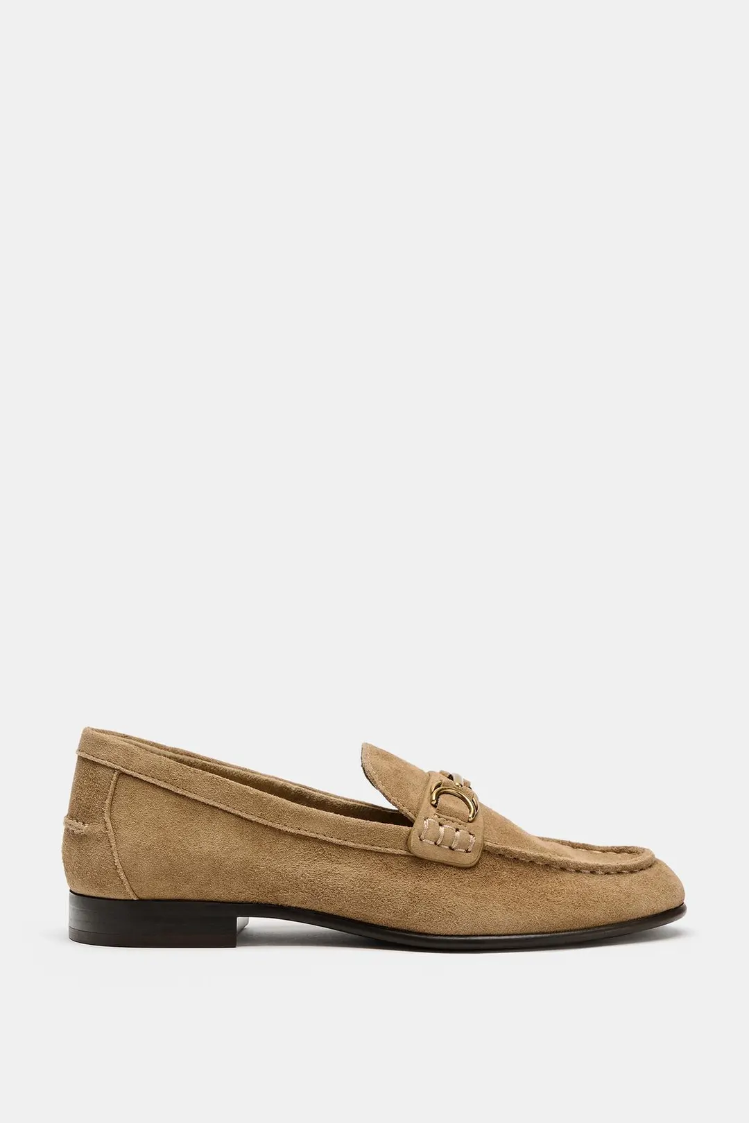 Лоферы из замши с металлическим декором, Zara