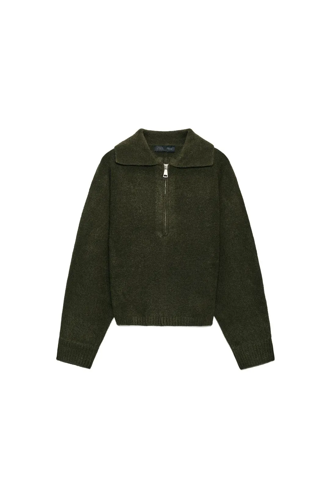 Мягкий вязаный джемпер на молнии, Zara